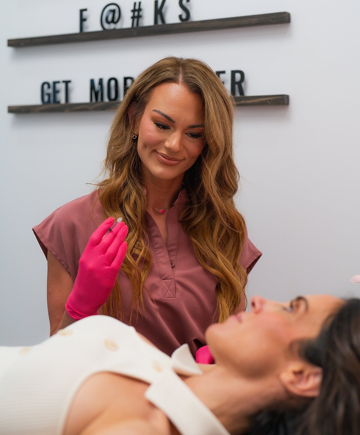 St. Louis facial balancing patient model with cosmetic injector